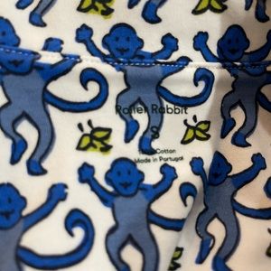 Roller Rabbit blue monkey pajamas size small